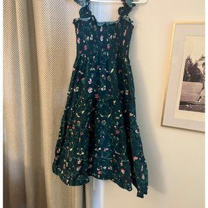 Hill House Nap Dress Green Floral XS